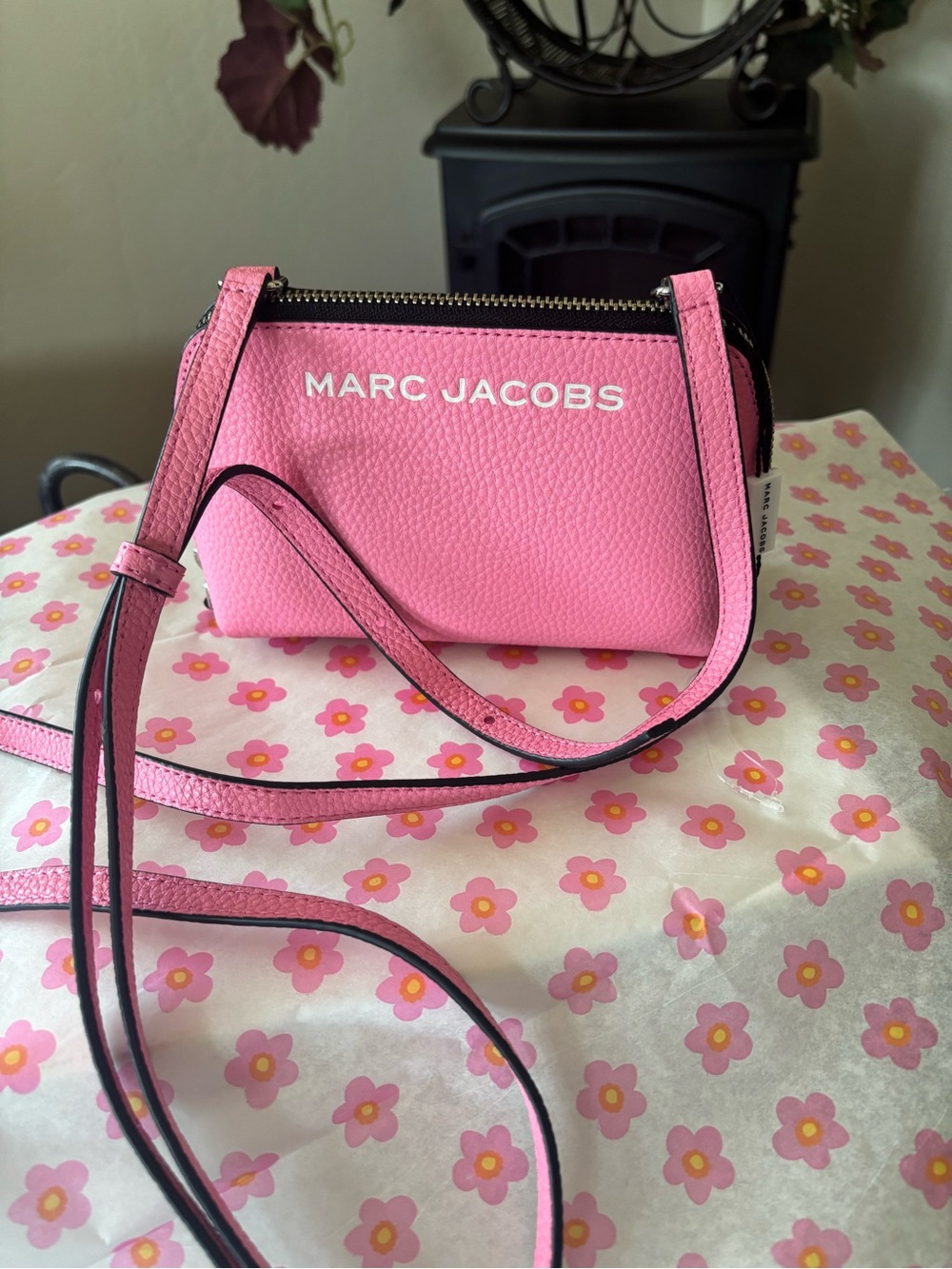 Marc Jacobs Mini Bubblegum Pink Pebbled Leather Crossbody